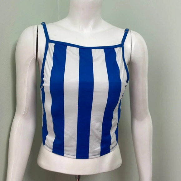 Kortni Jeane Tankini Top Medium Sporty Stripe Square neckline - Picture 1 of 7